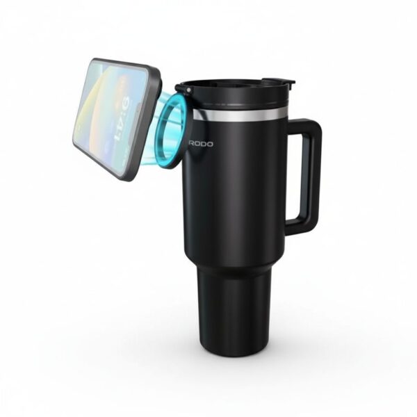 Lifestyle MagSafe Phone Holder 40oz Tumbler with Handle and Stainless Straw - Black#PDLFST147BK