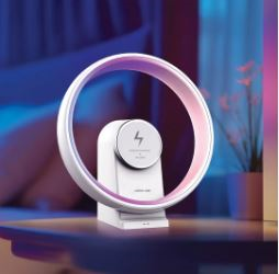 Jupiter Bluetooth Speaker with Table Lamp - White #GNJPTRLMPWH