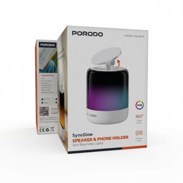 2 In 1 Car Phone Holder With Speaker - White#PDCPHQ28WH