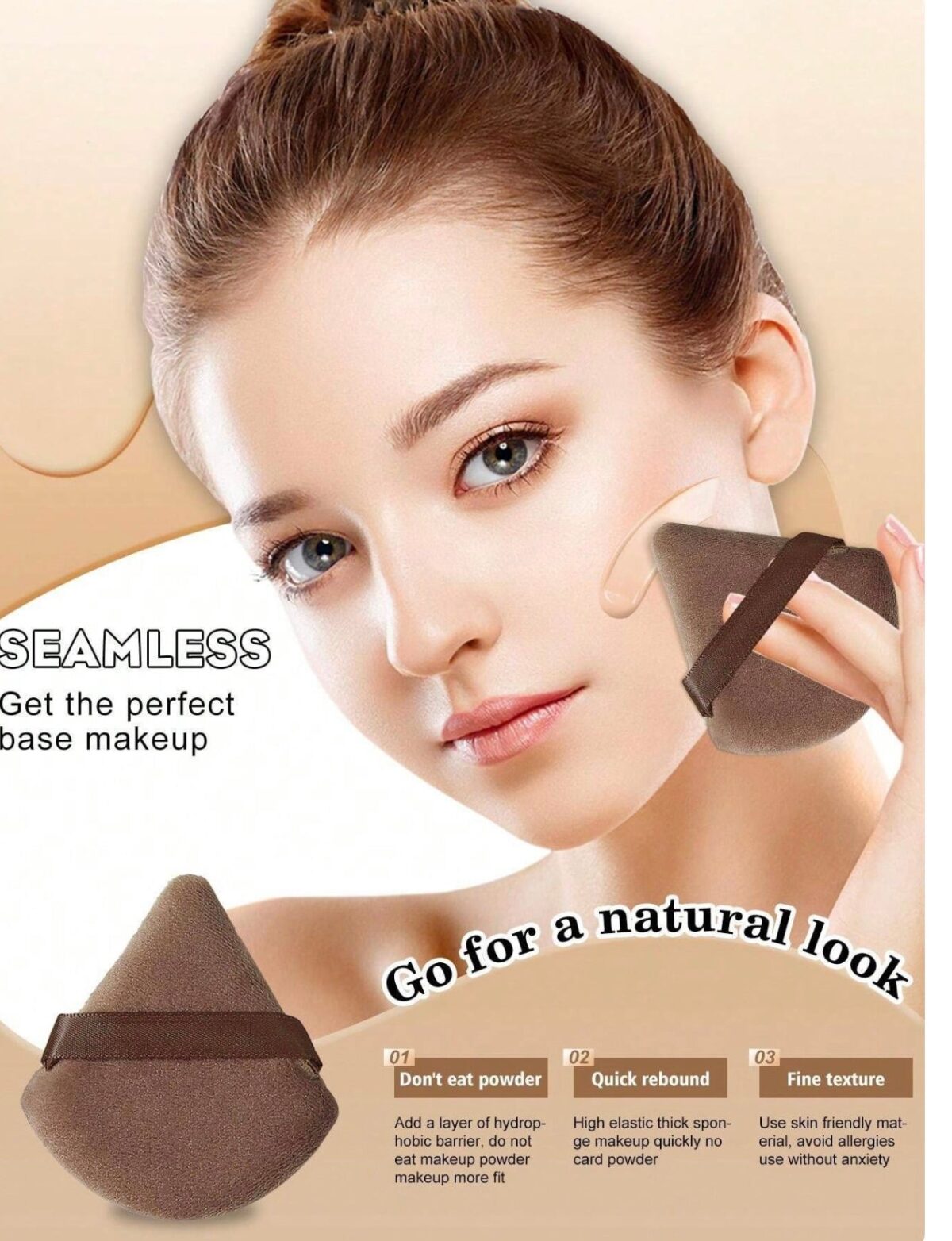9C18EDE9-1790-49CD-837E-D9BC722EF9C0 Makeup sponge v shape puff (5 pieces)