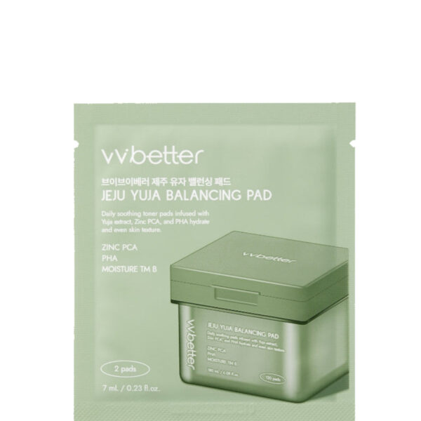 vvbetter Jeju Yuja Balancing Pad, Vitamin C Exfoliating Toner Pad, 1 Pad