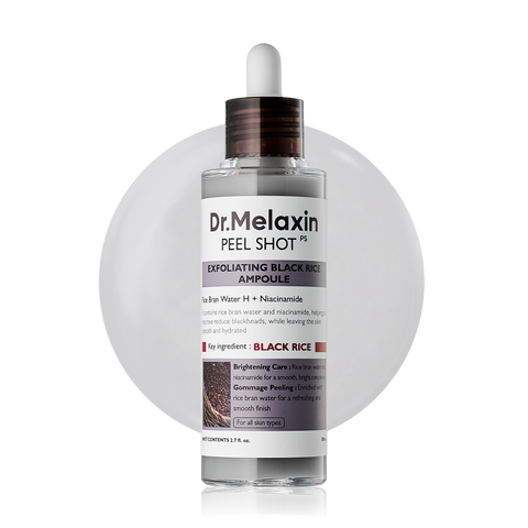Dr.Melaxin Peel Shot PS Exfoliating Black Rice Ampoule, Pore & Blackhead Care, 80ml