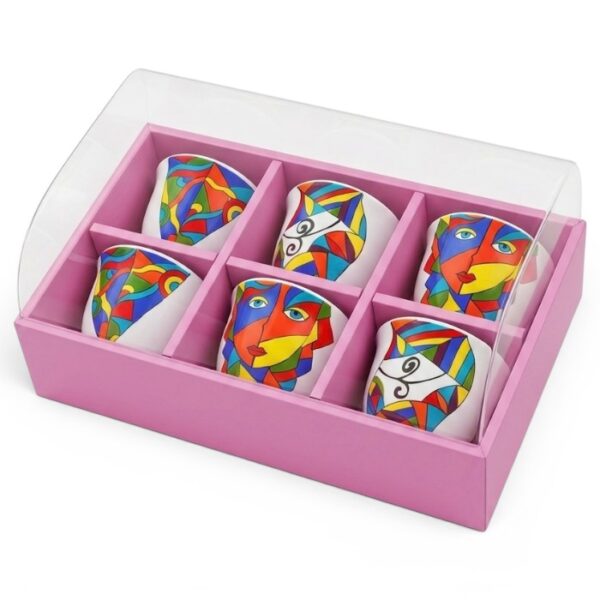 Handpainted Abstract Art Coffee Cup Set