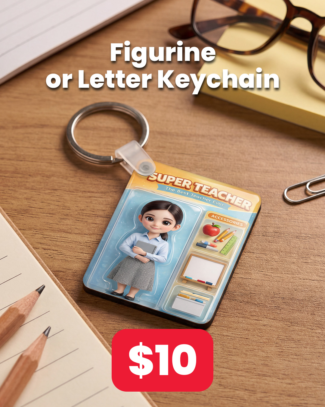 Artboard-2 Figurine or Letter keychain Teachers Offer