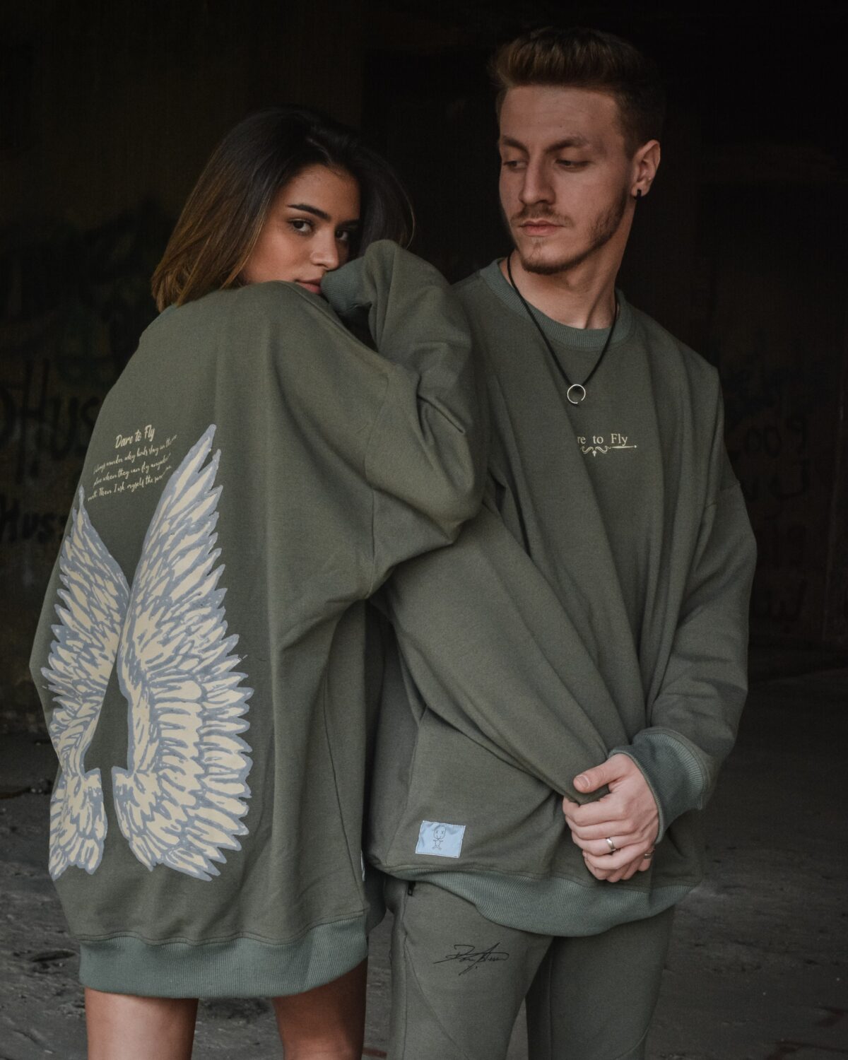 Fallen Angel Sweatshirt - Olive Green