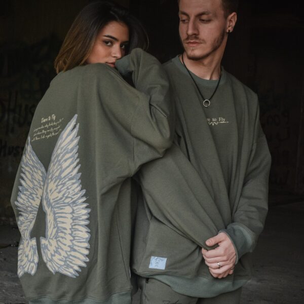 Fallen Angel Sweatshirt - Olive Green