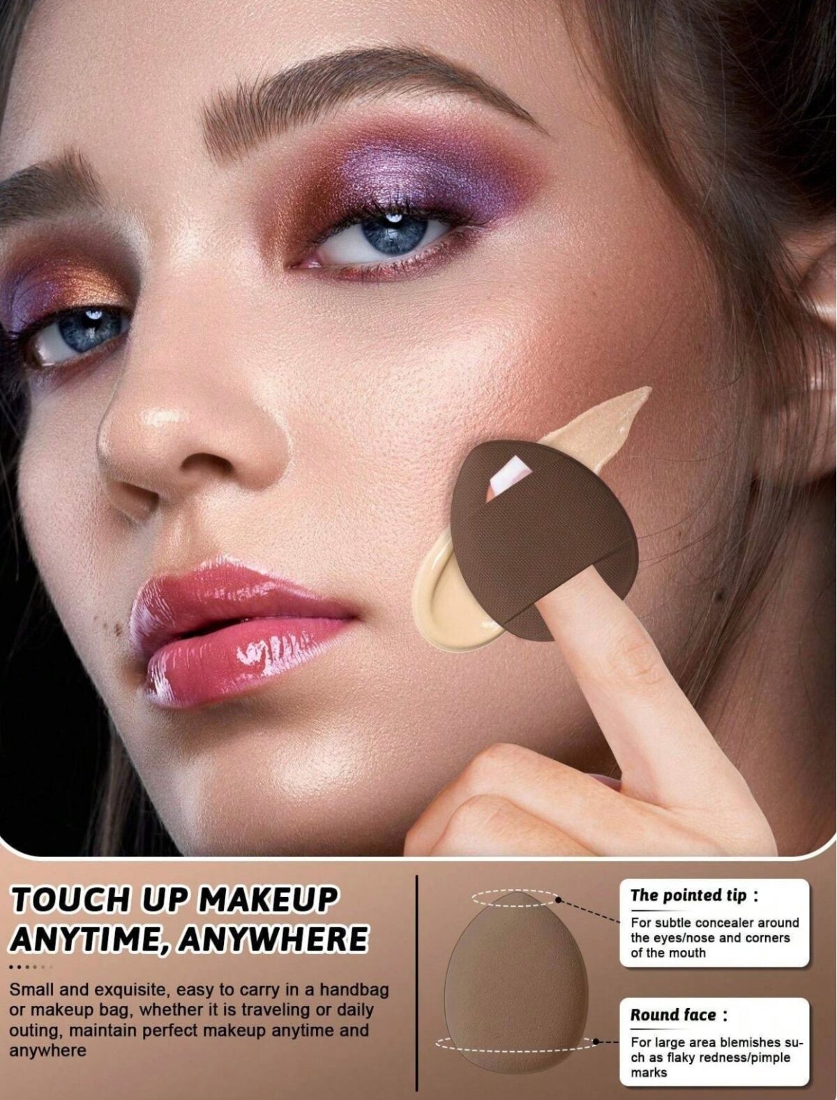 B7603F71-E537-4EE6-901E-B8D83A88D198 Concealer sponge touch up makeup (10 pieces)