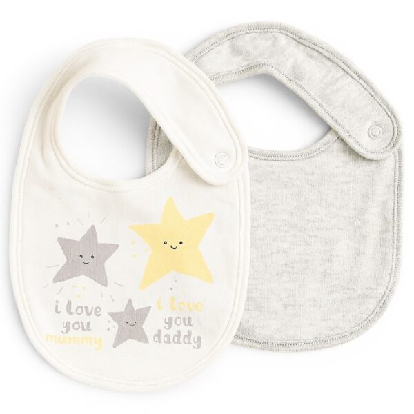 Star Print Baby Bibs 2 Pack