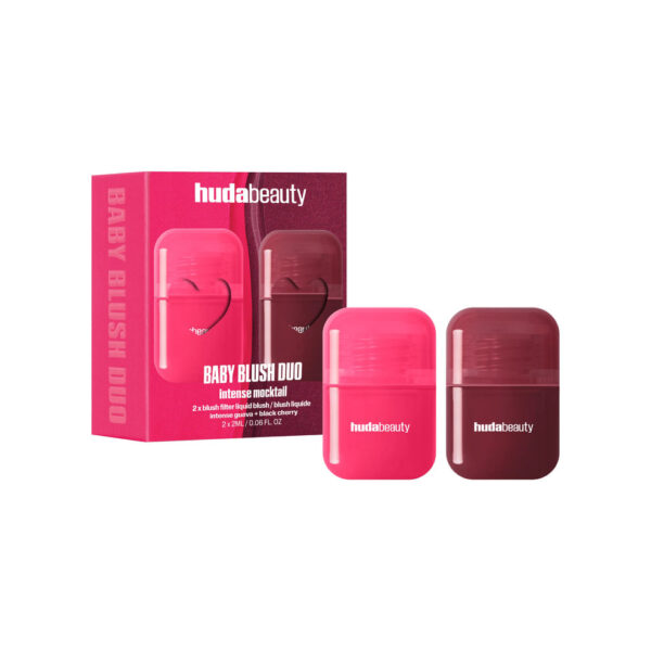 HUDA BEAUTY BABY BLUSH INTENSE MOCKTAIL DUO KIT (INTENSE GUAVA -BLACK CHERRY)