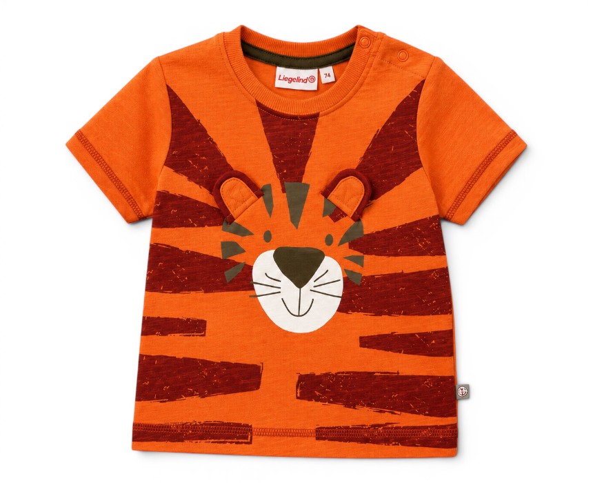 C2E49902-E030-4FF7-BFE2-00D8925E2BF5 Orange Tiger Print Baby Tee - Image 1
