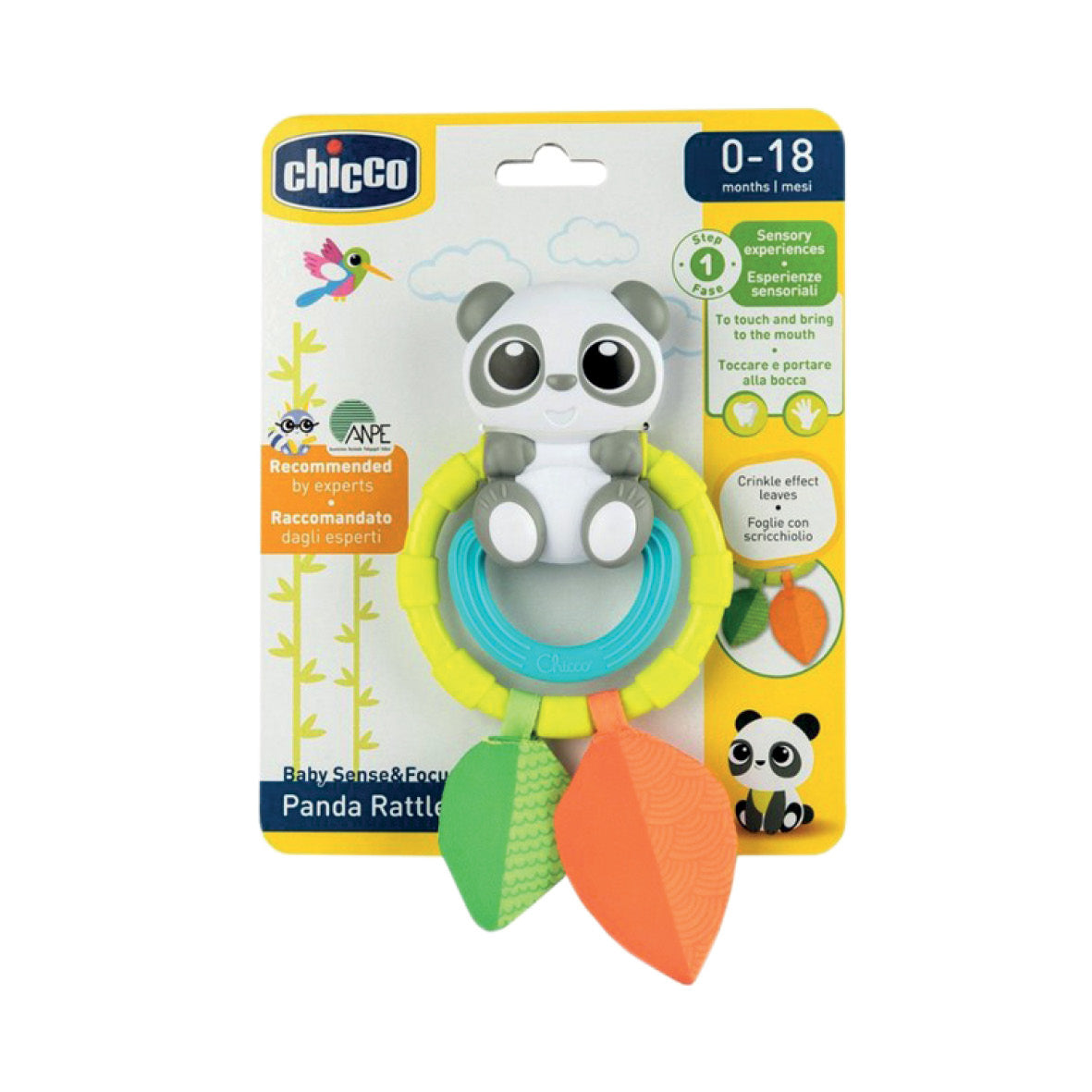 CHI000668-1 Chicco Panda Rattle – Soft Baby Rattle for 0–18 Months
