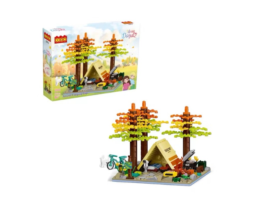 Cogo2802-Merry-Days-Autumn-Camping-Trip-building-block-set-1.jpg Autumn Camping Building Block Set – COGO - Image 1