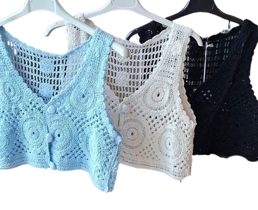 Crochet-Crop-Top-Black-1.jpg Crochet Crop Top - Image 1