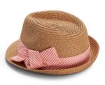 Pink Bow Straw Hat for Kids - Image 