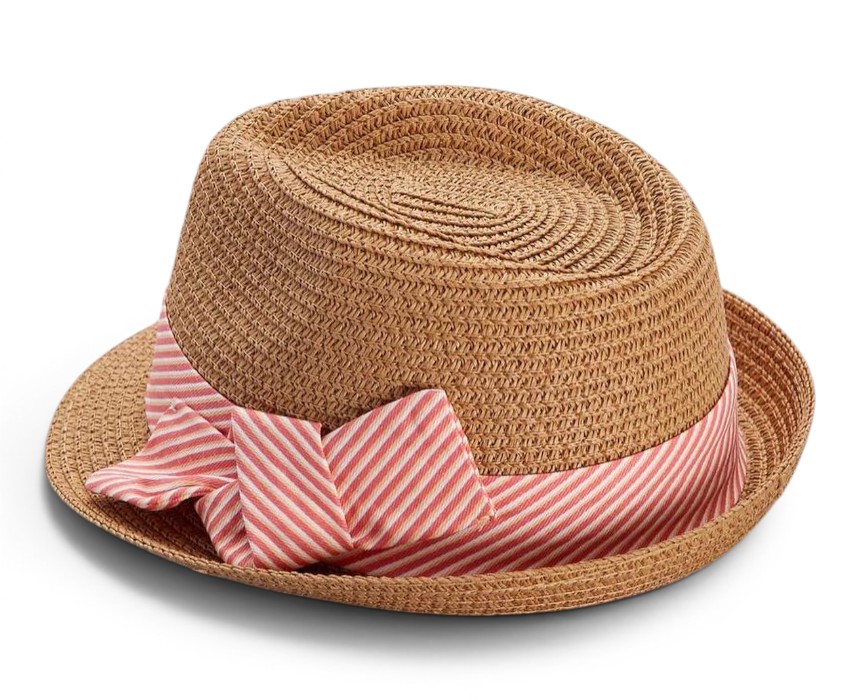 E99AD984-E293-472C-A92A-16EC7BAE979F Pink Bow Straw Hat for Kids - Image 1