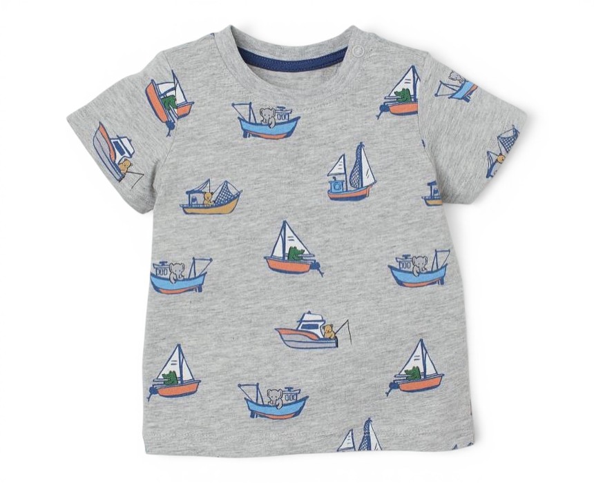 FCFBCF62-7350-4305-A095-DA21BE93E55F Sailboat Print Baby T-Shirt by H&M - Image 1