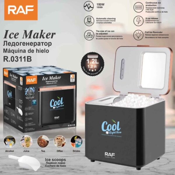Raf R311R ice maker RAF New Commerical Household Automatic Countertop Portable Small Mini Ice Cube Maker Machine for Home Automatic Cleaning