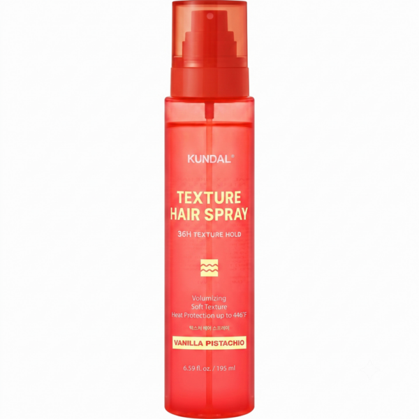 KUNDAL Texture Hair Spray, 36H Curl Hold & Heat Protection, Vanilla Pistachio, 195ml