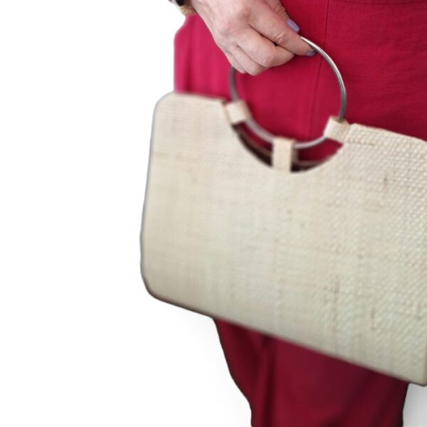 Straw Hand Bag, Light Beige