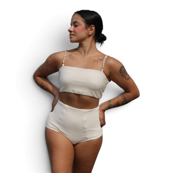 Chic Hot Pants Bikini, Brown Green Off White