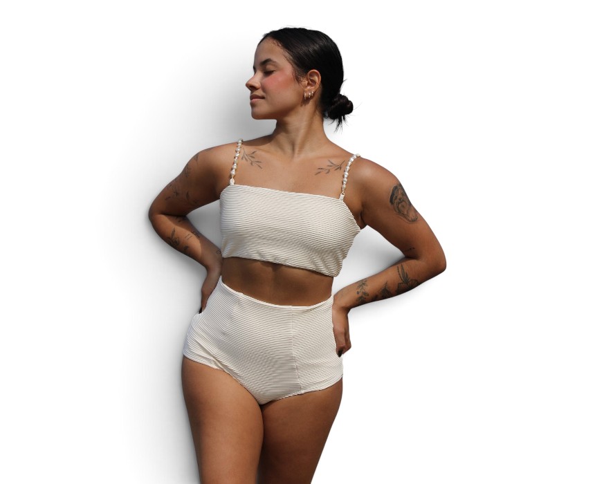Hot-pants-chic-1.jpg Chic Hot Pants Bikini, Brown Green Off White - Image 1