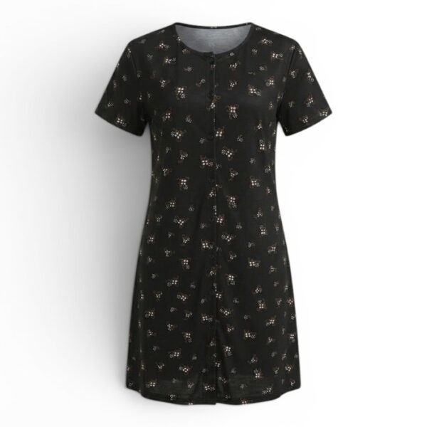 Cotton Ladies Nightshirt Black