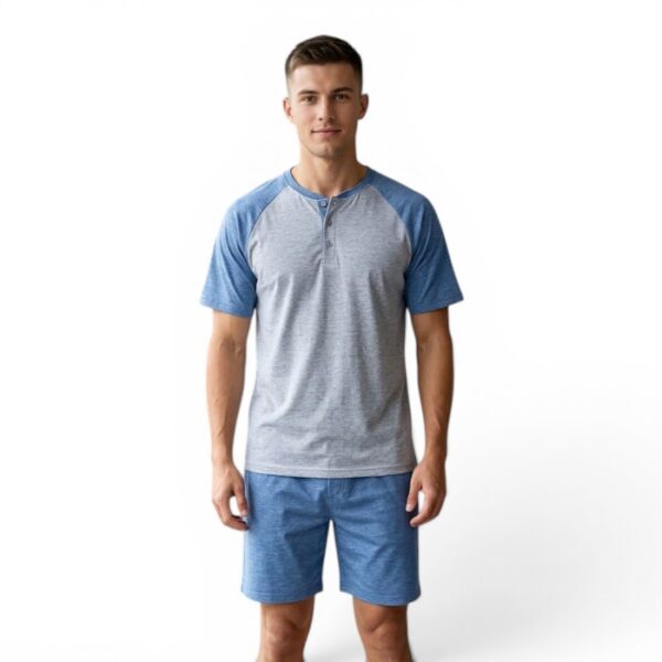 Short Sleeve Pyjama Short Set Blue