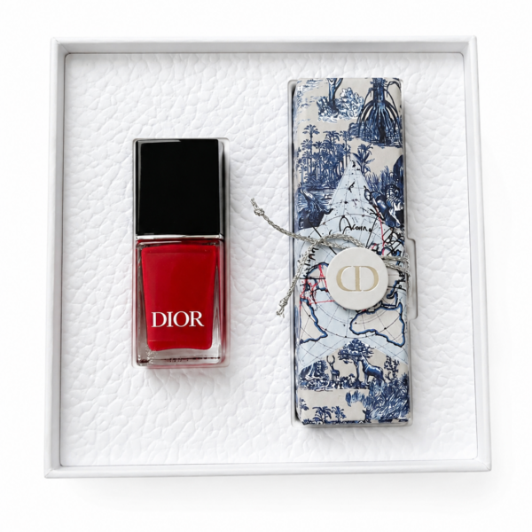 CHRISTIAN DIOR ROUGE SATIN 999 MINI VERNIS AND FULL SIZE LIPSTICK