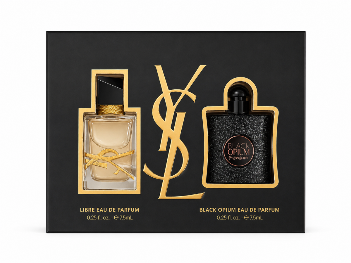 IMG-6300 YVES SAINT LAURENT MINI LIBRE + BLACK OPIUM EAU DE PARFUM