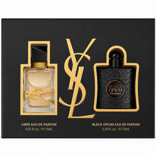 YVES SAINT LAURENT MINI LIBRE + BLACK OPIUM EAU DE PARFUM