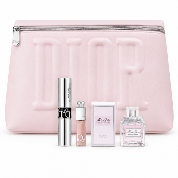 CHRISTIAN DIOR LIMITED EDITION LEATHER PINK BAG WITH3 PIECES