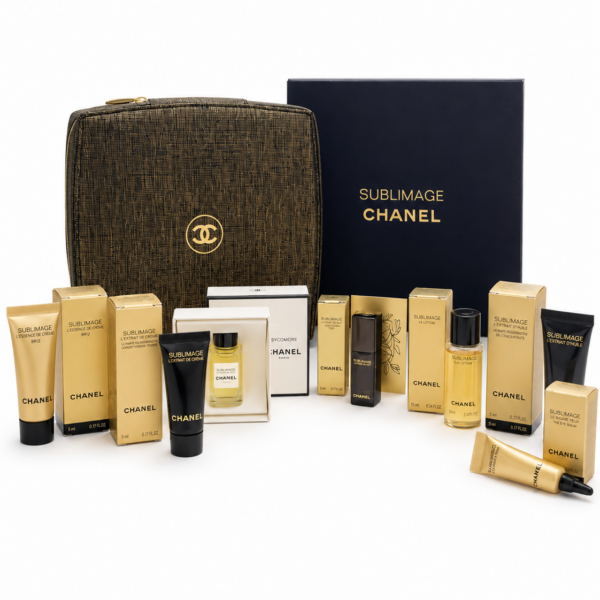 CHANEL SKINCARE SET SUBLIMAGE KIT WITH A SQUARE BAG AND 7 MINI PIECES
