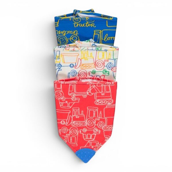 Vehicle Print Teether Dribble Bibs 3 Pack