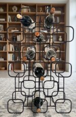 Mid-Century Modern 15-Bottle Geometric Wine Rack
