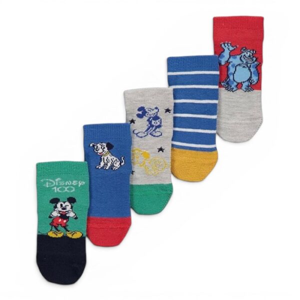 Disney 100 Print Baby Socks 5 Pack