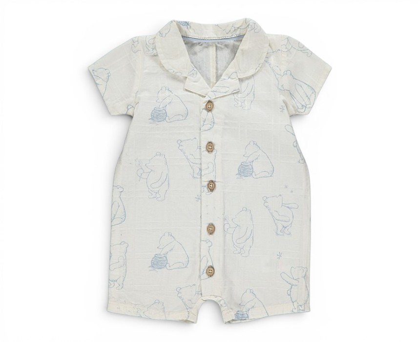 IMG_5612 Winnie the Pooh Muslin Baby Romper - Image 1