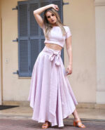 Tammy Irisé Silk Wrap Skirt Lilac - Image 
