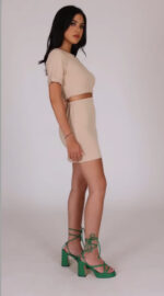 Meli French Terry Cut-Out Black Dress - Image 