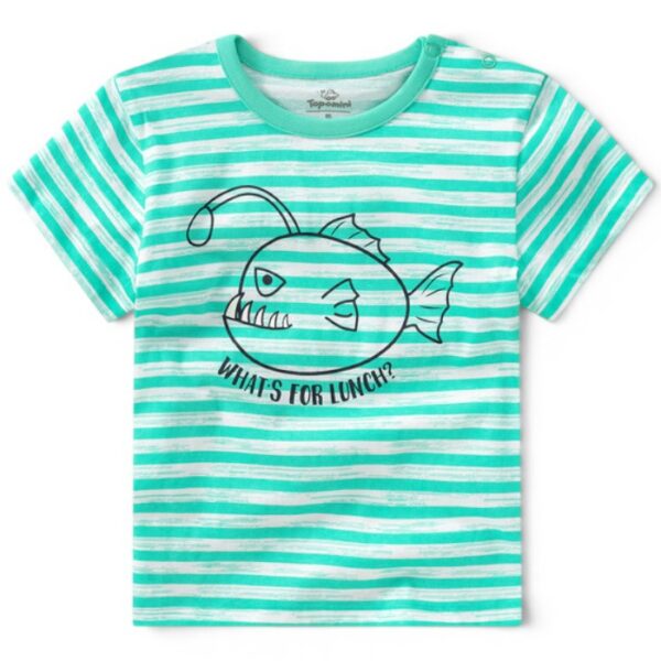 Topomini Mint Striped Fish Summer T-Shirt