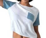 Jeans Detail Tshirt Blue - Image 