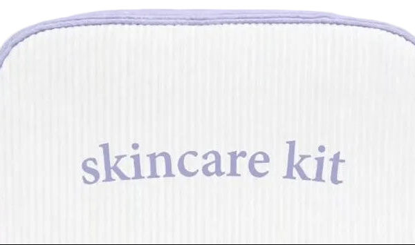 Free Gift Skincare Kit Pouch White & Blue