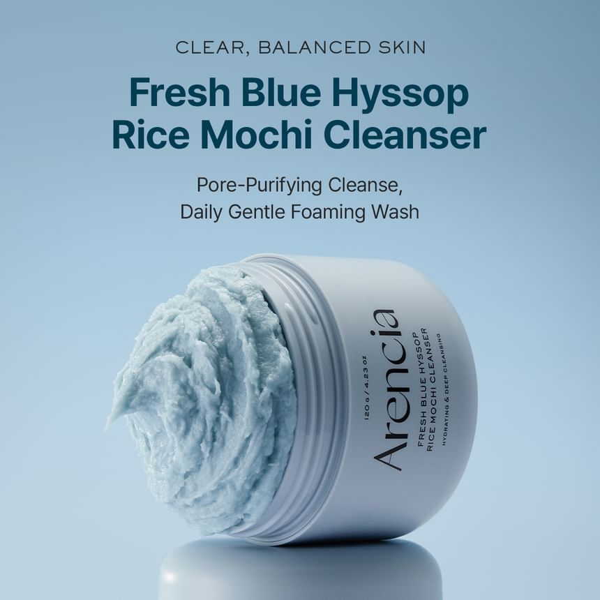 L_g0221497607 ARENCIA - FRESH BLUE HYSSOP RICE MOCHI CLEANSER