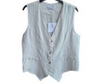 Linen Beige Gilet - Image 