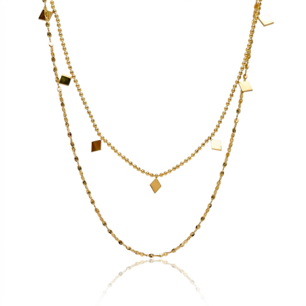 The Double Layer Lozenge Shapes Necklace