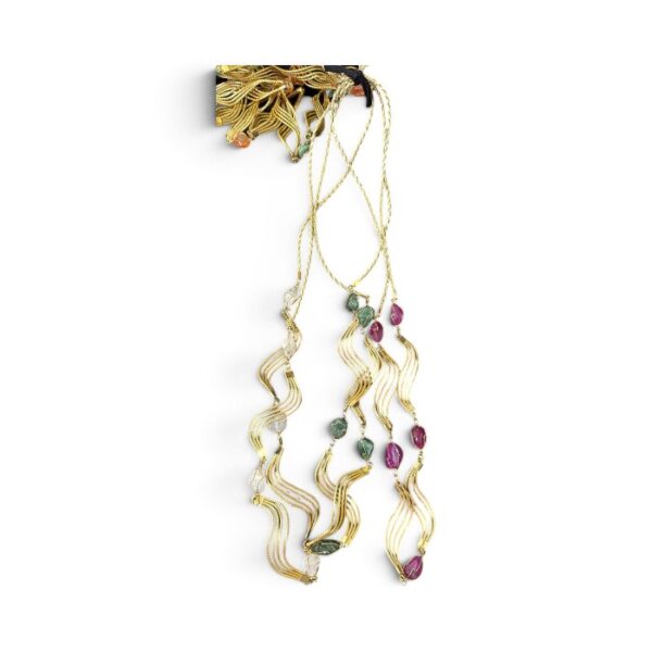Infinity Necklace with Brazilian Stone, Gold