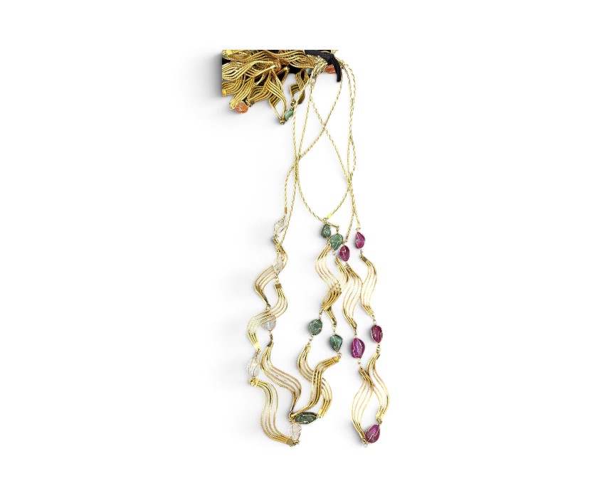 Necklaces-infinity-1.jpg Infinity Necklace with Brazilian Stone, Gold - Image 1