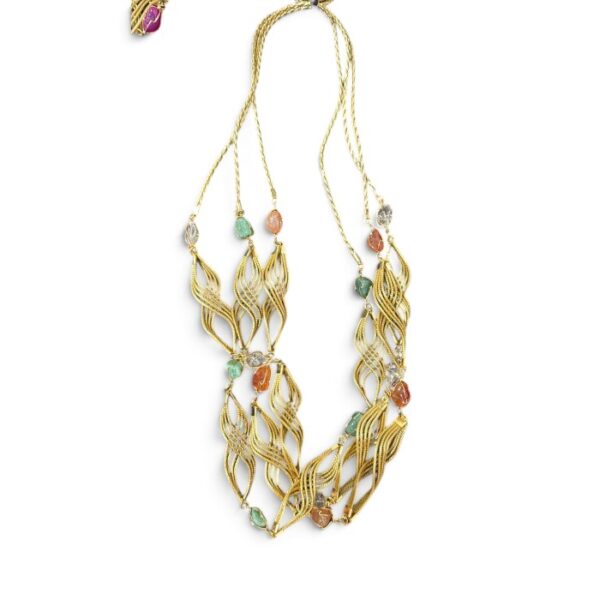 Infinity Necklace with Brazilian Stone, Gold (2)
