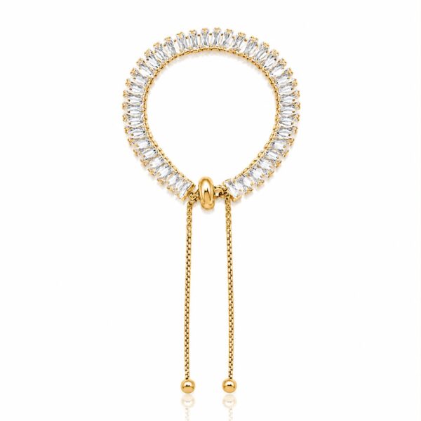 Shiny Adjustable Tennis Bracelet Gold Plated