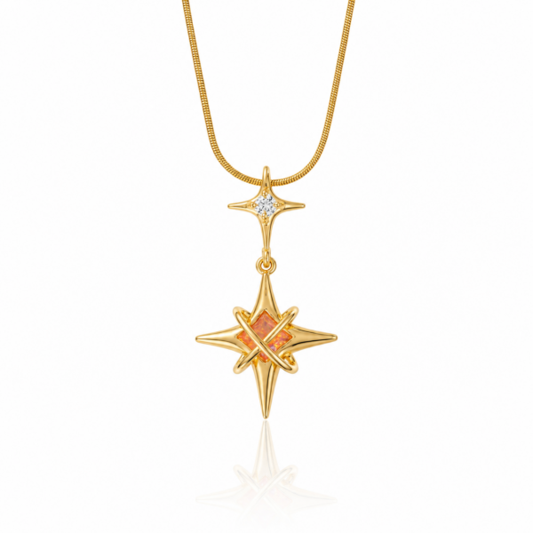 Protective Shining Star Snake Chain Gold Plated Necklace