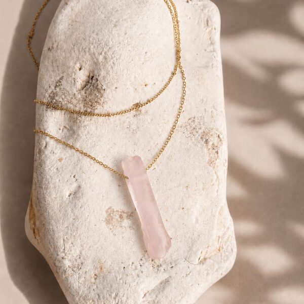 Rose Quartz Double Layer Natural Stone Necklace